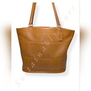 Vintage Coach Tribeca Large Shopper Tote 1998 Camel Leather Handbag Bag 9094